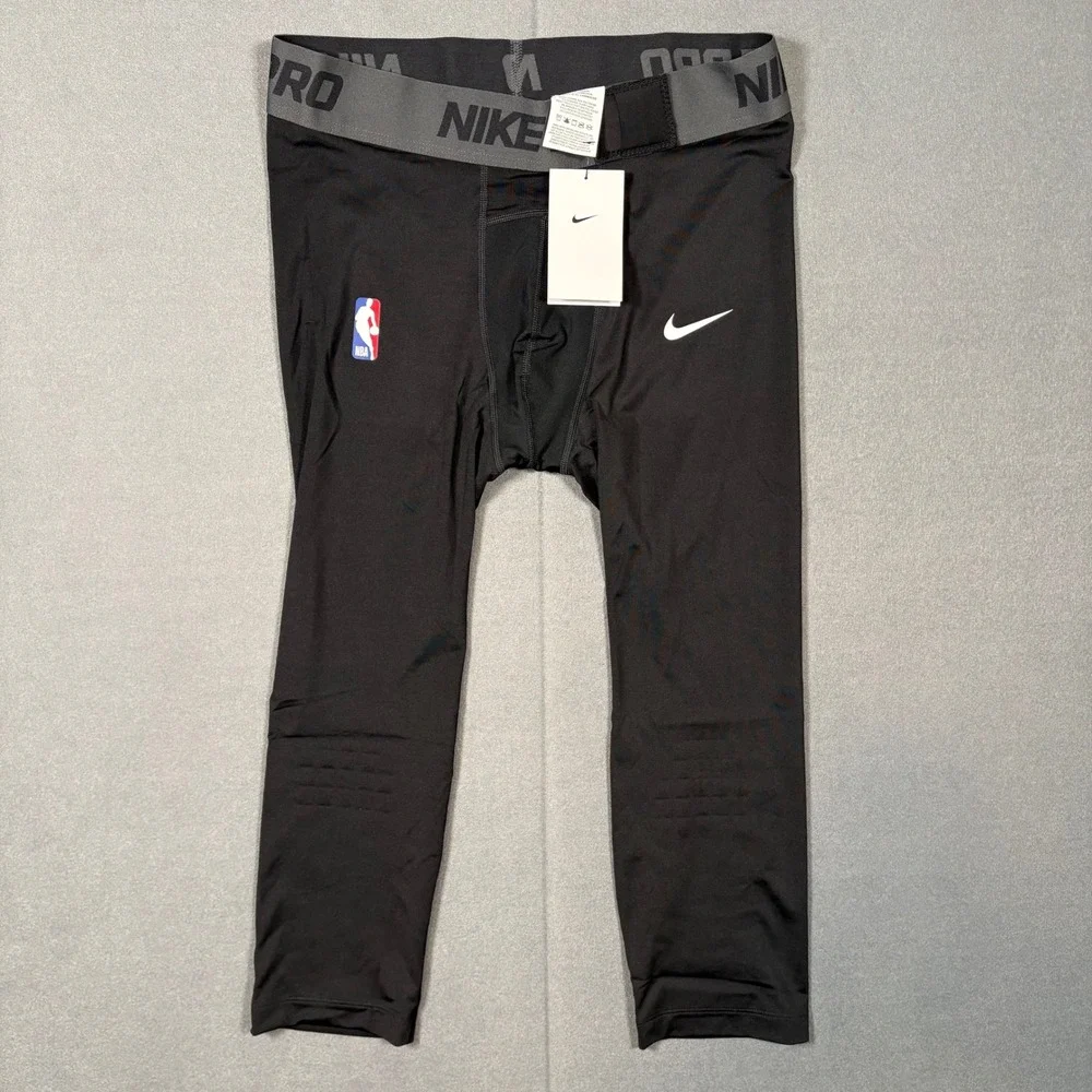 Nike Pro NBA 3/4 Compression Tights Player Issue Base Layer Black XL NWOT DN1547